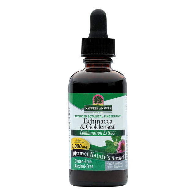 Nature's Answer Echinacea and Goldenseal Alcohol-Free Liquid Extract, 2 Fl Oz - Cozy Farm 