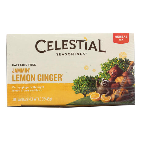Celestial Seasonings Lemon Ginger Herbal Tea, Caffeine-Free, 20 Bags (Pack of 6) - Cozy Farm 