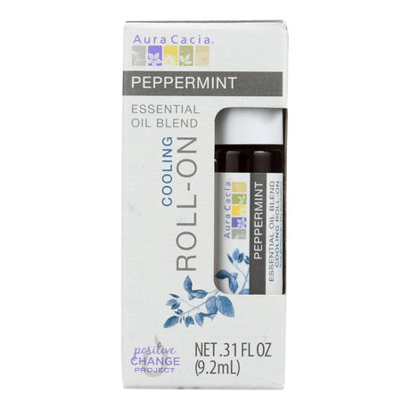 Aura Cacia Roll-On Essential Oil Peppermint (Pack of 4) - 0.31 Fl Oz. - Cozy Farm 