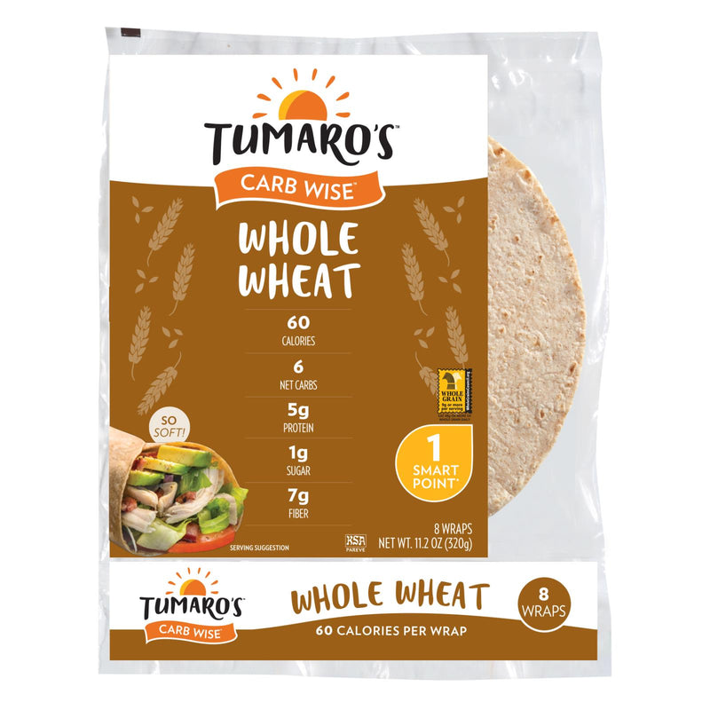 Tumaro's Carb Wise Whole Wheat Wraps, 8-Inch (Pack of 6) - Cozy Farm 