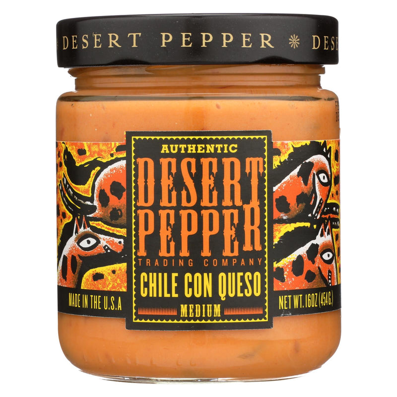 Desert Pepper Trading Medium Chile Con Queso Dip (Pack of 6 - 16 Oz.) - Cozy Farm 