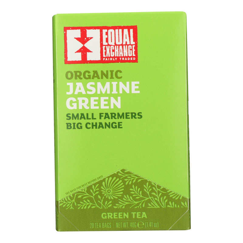 Equal Exchange Organic Jasmine Green Tea 20 Tea Bags, Pack of 6 - Cozy Farm 
