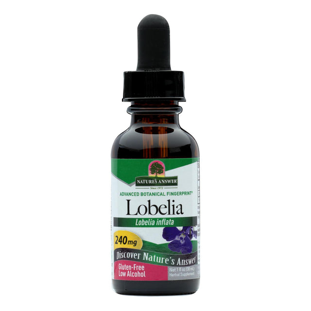 Nature's Answer Organic Alcohol Lobelia Herb Extract (1 Oz.) - Cozy Farm 