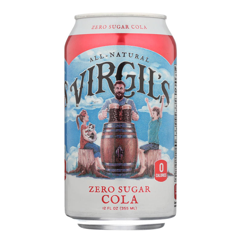 Virgil's Rootbeer Zero Sugar Cola (Pack of 4 - 6/12 Fl Oz) - Cozy Farm 