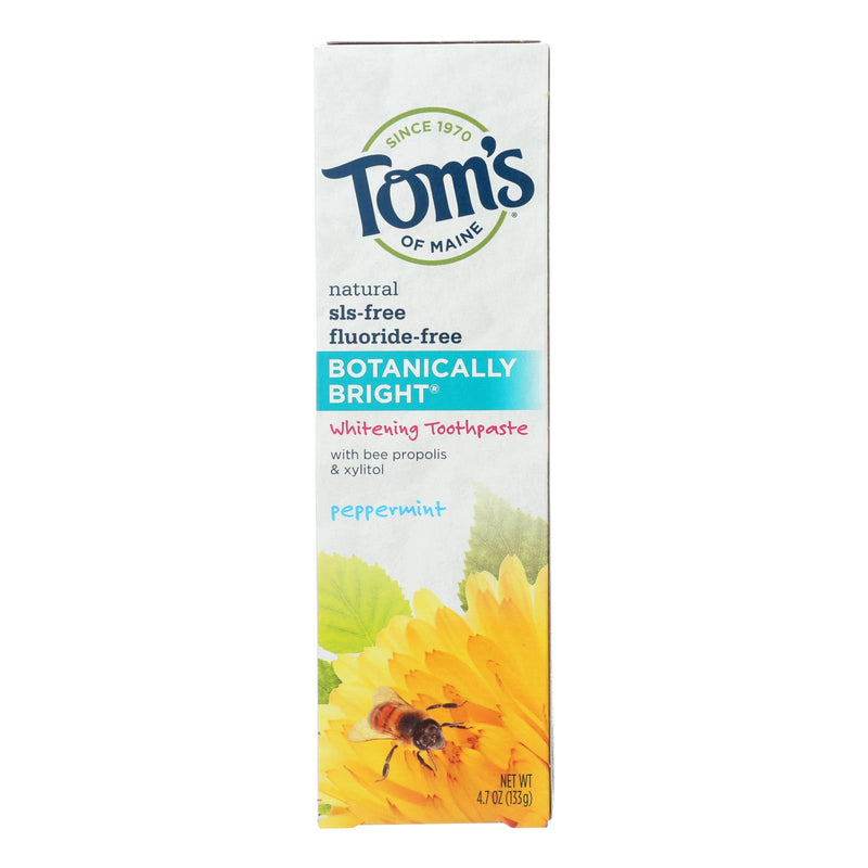 Tom's of Maine Botanically Bright Peppermint Toothpaste - 4.7 Oz Pack of 6 - Cozy Farm 
