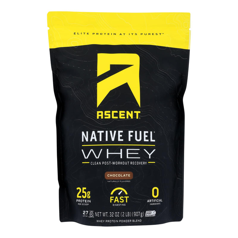 Ascent Native Fuel Chocolate Whey Protein Powder - 2 Lbs. - Cozy Farm 