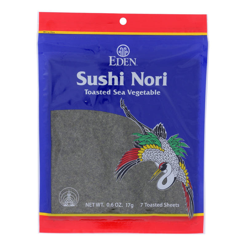 Eden Foods Cultivated Toasted Sushi Nori (Pack of 6) - 0.6 Oz Each - Cozy Farm 