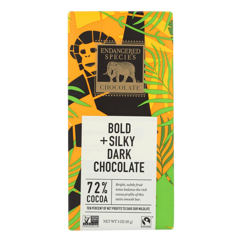 Endangered Species Natural Chocolate Bars (Pack of 12) - Dark Chocolate, 72% Cocoa - 3 Oz. - Cozy Farm 