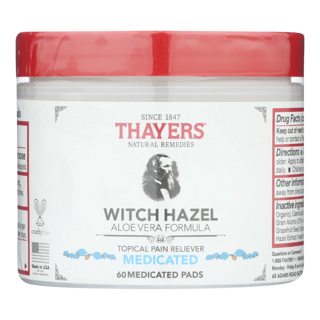 Thayer's Natural Remedies Superhazel Topical Pain Reliever Pads (Pack of 60) - Cozy Farm 