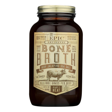 Epic Beef Bone Broth with Jalapeno Sea Salt (6-Pack, 14 Fl. Oz. Each) - Cozy Farm 