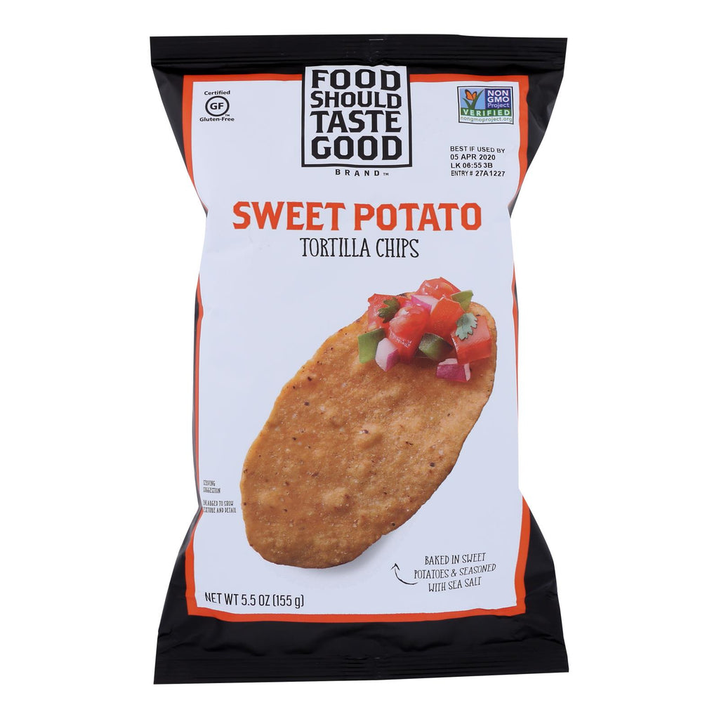 Food Should Taste Good Sweet Potato Tortilla Chips (Pack of 12 - 5.5 Oz.) - Cozy Farm 