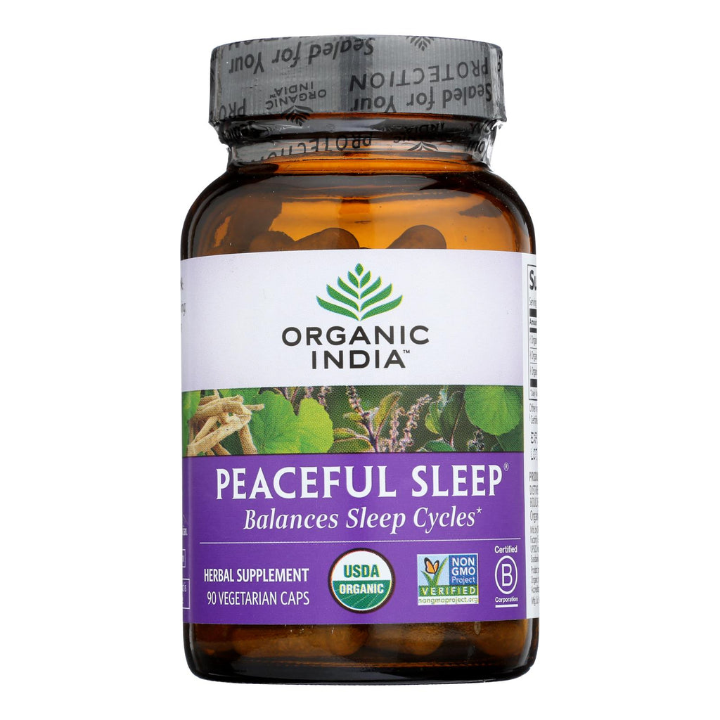 Organic India Whole Herb Supplement, Peaceful Sleep (Pack of 1 - 90 Vcap) - Cozy Farm 