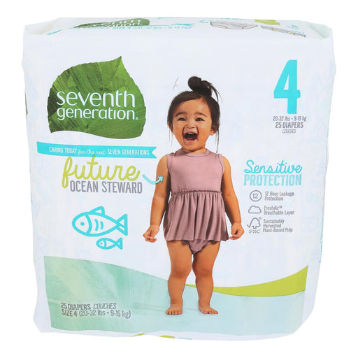 Seventh Generation Baby Diapers for Toddlers, Stage 4 (20-32 lb) - Pack of 100 - Cozy Farm 
