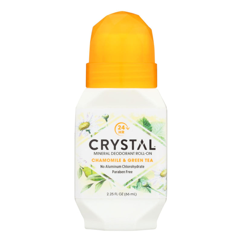 Crystal Essence Mineral Deodorant Roll-on, Refreshing Chamomile and Green Tea, 2.25 Fl Oz - Cozy Farm 