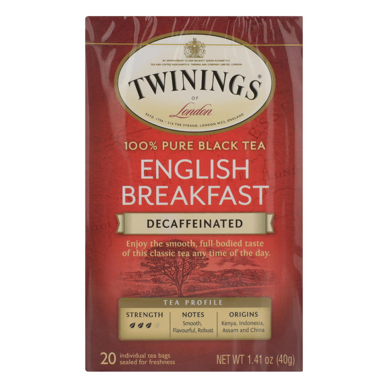 Twinings English Breakfast Decaf Tea (Pack of 6 - 20 Bags) - Cozy Farm 