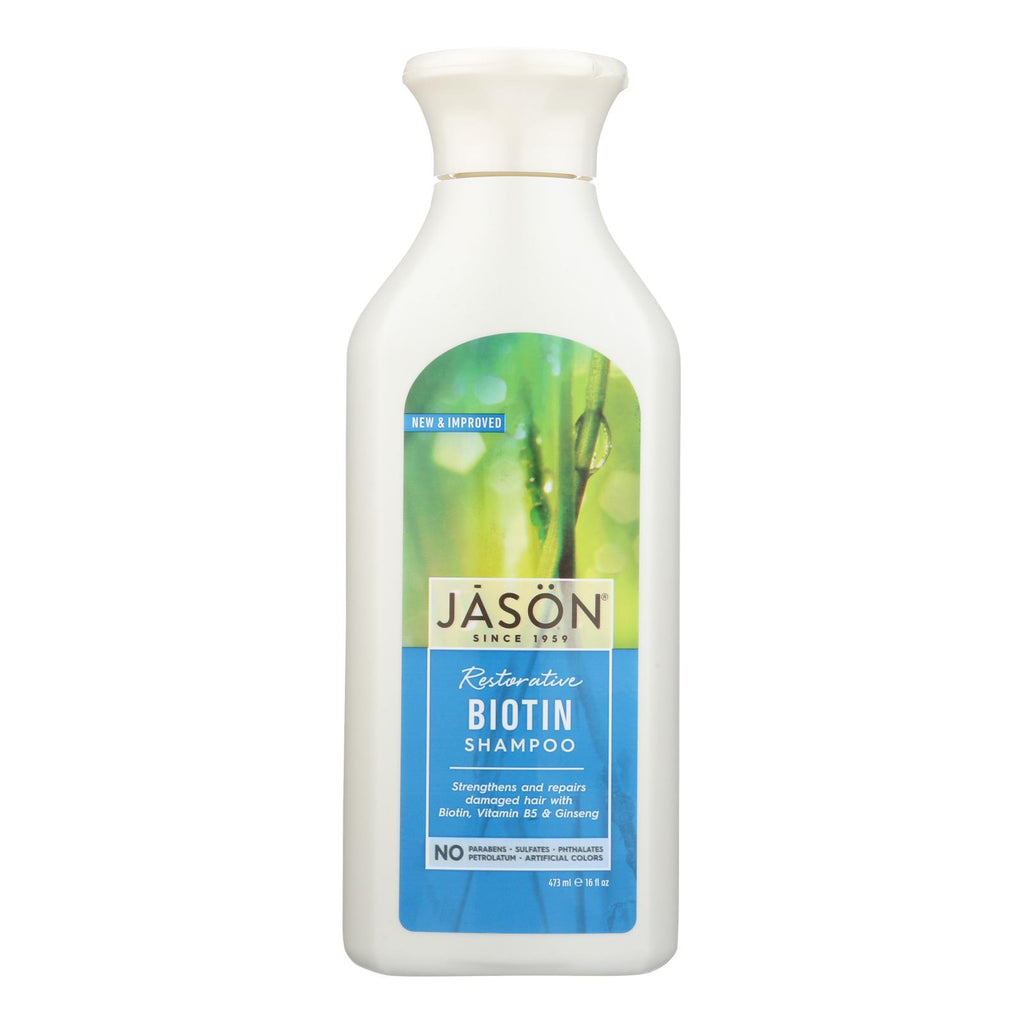Jason Pure Natural Shampoo  Restorative Biotin - 16 Fl Oz. - Cozy Farm 