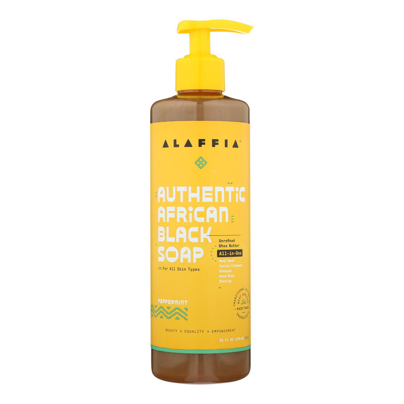 Alaffia African Black Soap with Peppermint - 16 Fl Oz - Cozy Farm 