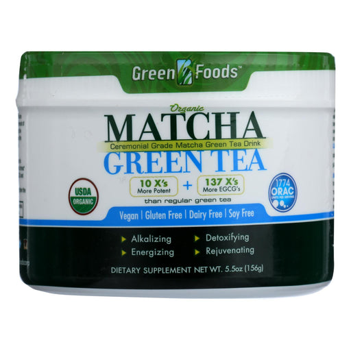Organic Matcha Green Tea (Pack of 5.5 Oz.) - By Green Foods - Cozy Farm 