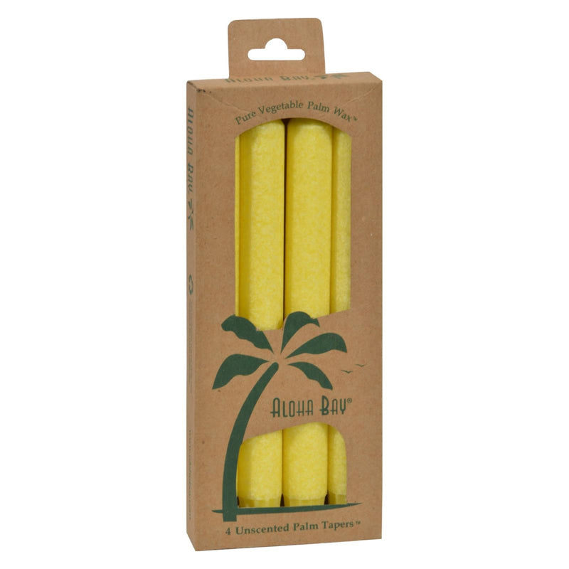 Aloha Bay Palm Tapers, Pack of 4, Unscented Yellow Candles (4 Pack) - Cozy Farm 