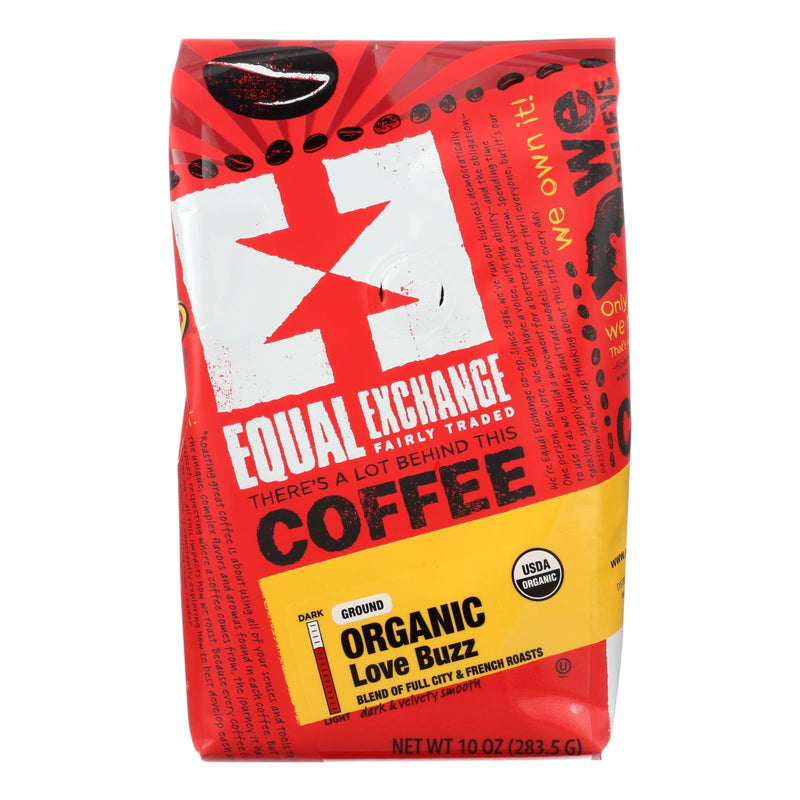 Equal Exchange Fair Trade Love Buzz Coffee, 12 Oz. (Pack of 6) - Cozy Farm 