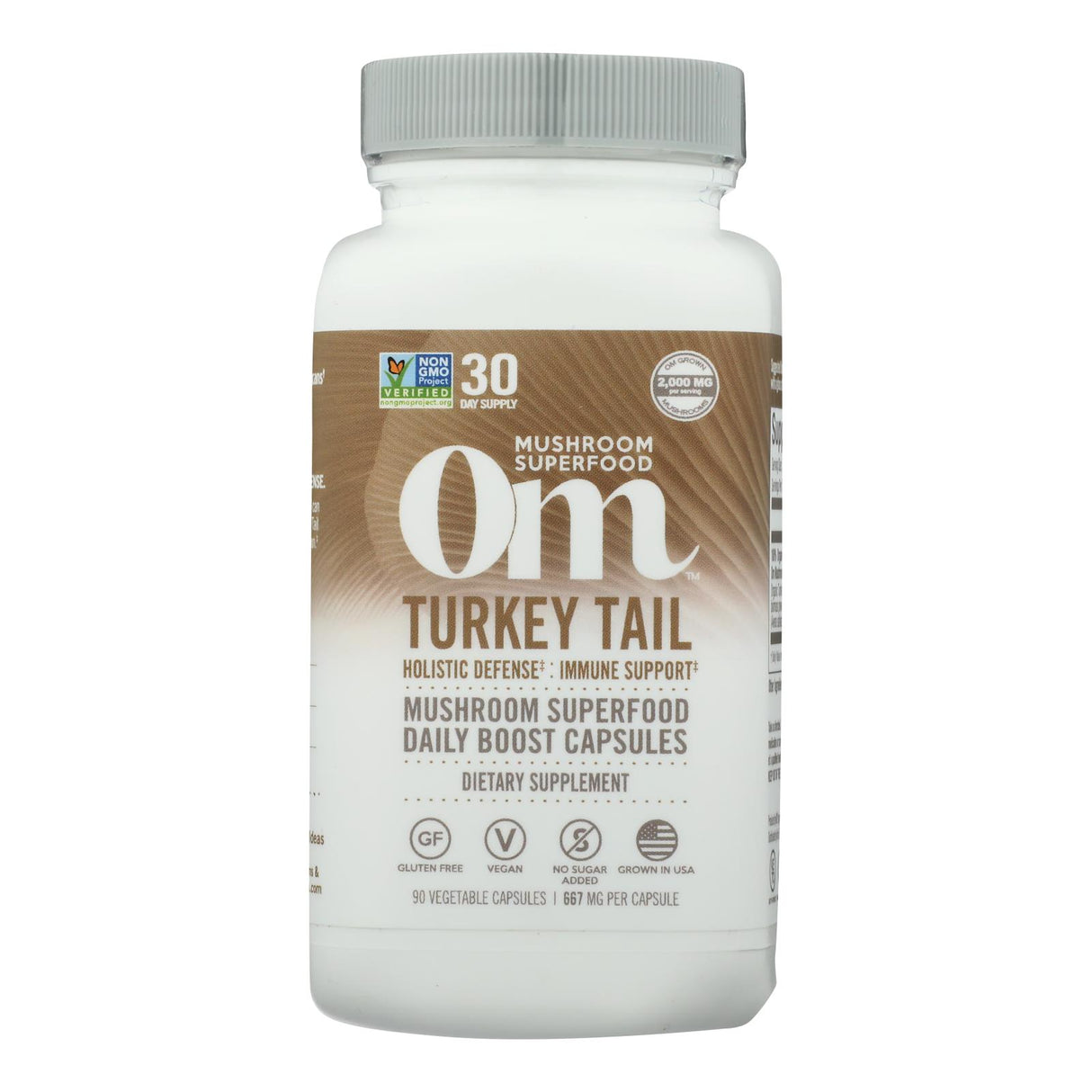 Om Mushroom Superfood Turkey Tail Mushroom Capsules, 90 Count - Cozy Farm 