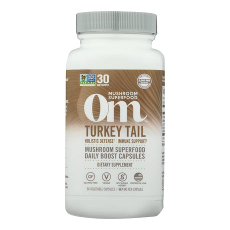 Om Mushroom Superfood Turkey Tail Mushroom Capsules, 90 Count - Cozy Farm 