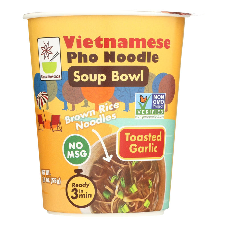 Pho Noodle Soup Bowl with Garlic by Star Anise Foods - 1.9 Oz. (Pack of 6) - Cozy Farm 
