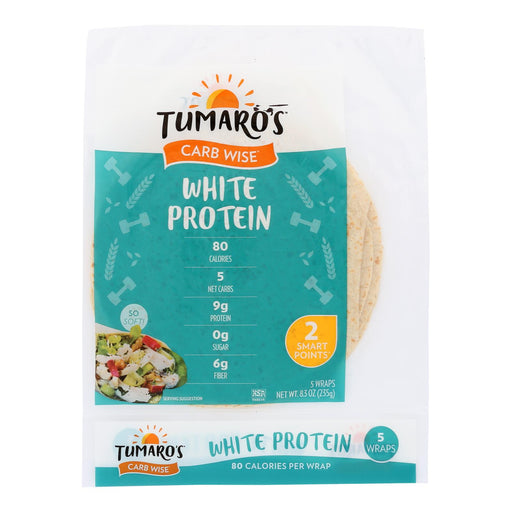 Tumaro's 8-inch White Protein Carb Wise Wraps - Case Of 6 - 5 Ct - Cozy Farm 