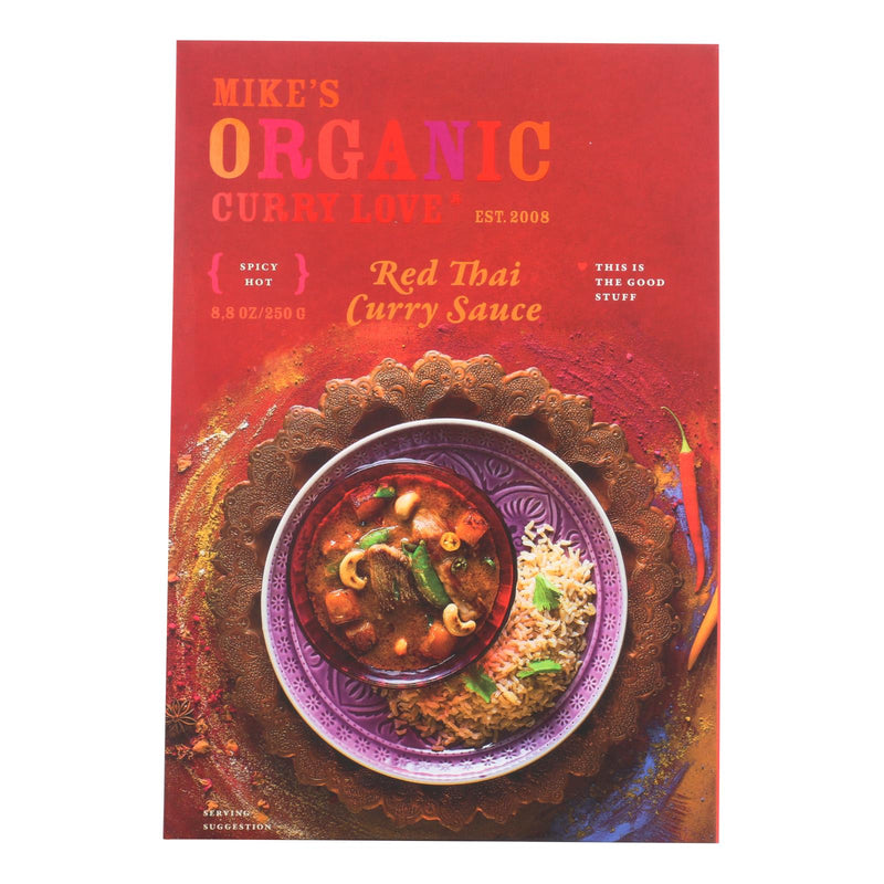 Mike's Organic Curry Love 8.8 Fl Oz Pack of 6 Red Thai Organic Curry Simmer Sauce - Cozy Farm 