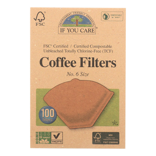 If You Care Unbleached Cone Coffee Filters, 100 Count - 6 Lbs., Case of 12 - Cozy Farm 