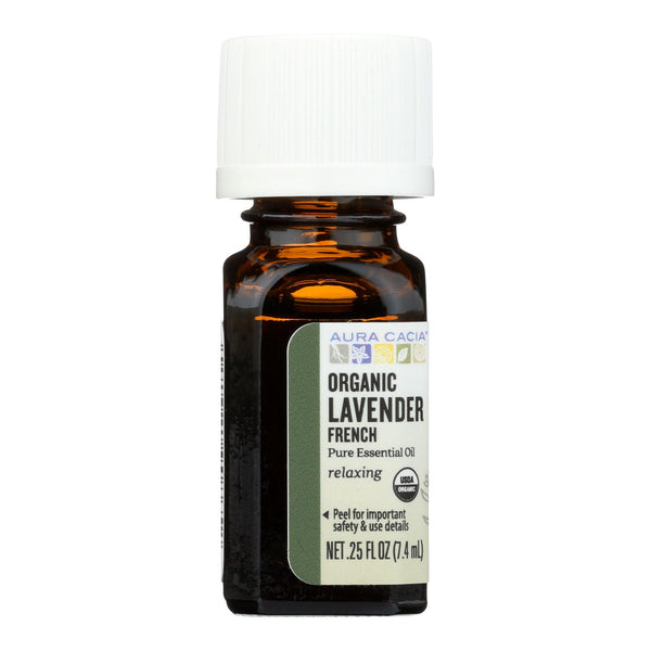 Aura Cacia French Lavender Essential Oil - 0.25 Fl Oz - Cozy Farm 