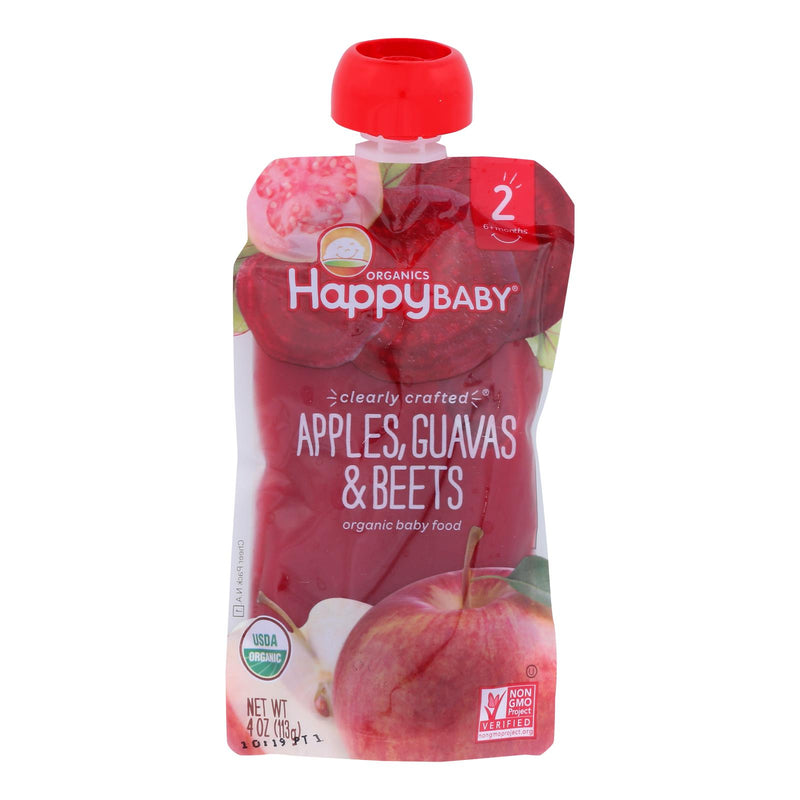 Happy Baby Clearly Crafted Apples, Guavas, and Beets Variety Pack (16 - 4 Oz. Pouches) - Cozy Farm 