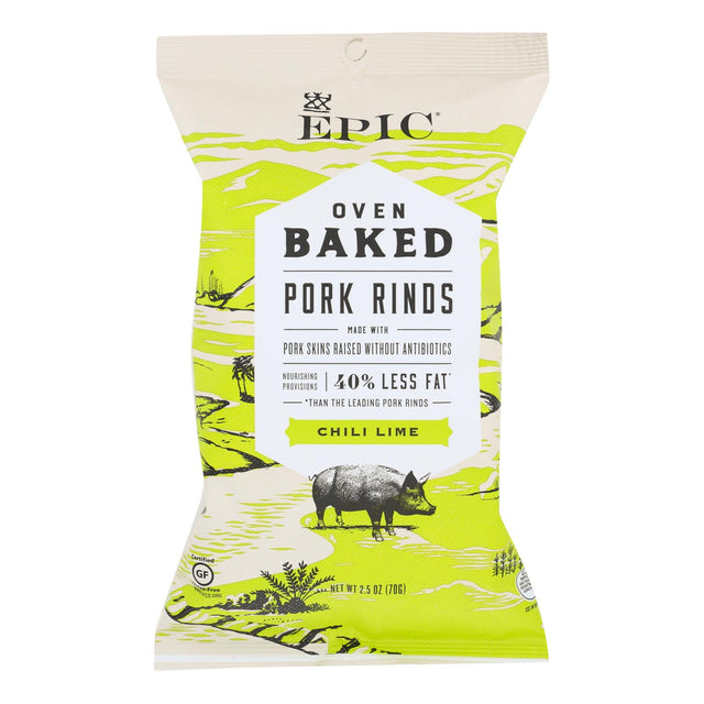 Epic Chili Lime Oven Baked Pork Rinds 12-Pack (2.5 Oz. Each) - Cozy Farm 