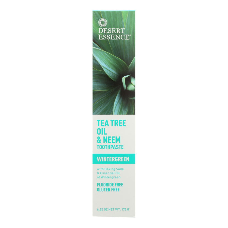 Desert Essence Natural Tea Tree Oil and Neem Toothpaste (6.25 Oz, Wintergreen) - Cozy Farm 
