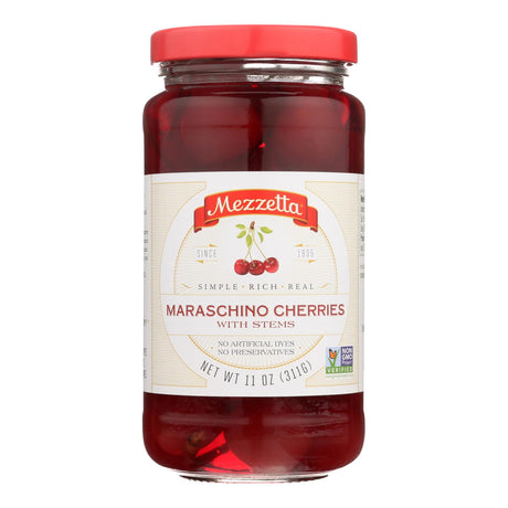 Mezzetta Sweet & Refreshing Maraschino Cherries with Stems, 11 Oz. (Pack of 6) - Cozy Farm 