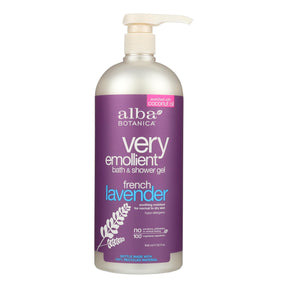 Alba Botanica Very Emollient Bath and Shower Gel - Ultra-Hydrating French Lavender, 32 Fl Oz. - Cozy Farm 