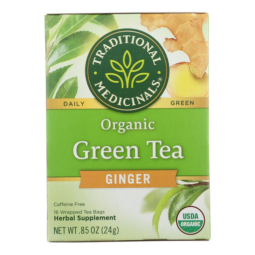 Traditional Medicinals Organic Green Tea Ginger (6 Pack of 16 Tea Bags) - Cozy Farm 