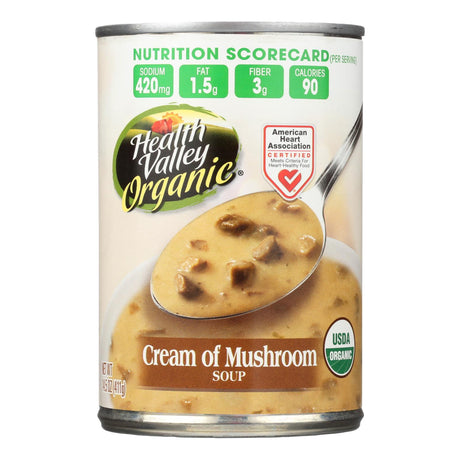 Health Valley Mushroom Organic Cream Soup, Pack of 12 - 14.5 Oz. - Cozy Farm 