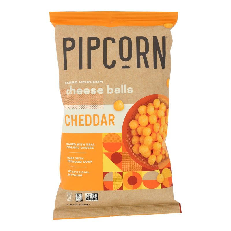 Pipcorn Cheddar Cheese Balls, 4.5 Oz. (Pack of 12) - Cozy Farm 