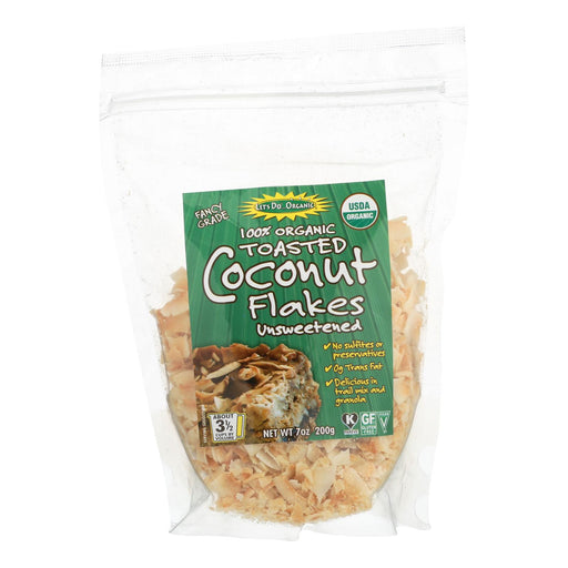 Let's Do Organic Toasted Coconut Flakes (Pack of 12 - 7 Oz.) - Certified Organic - Cozy Farm 
