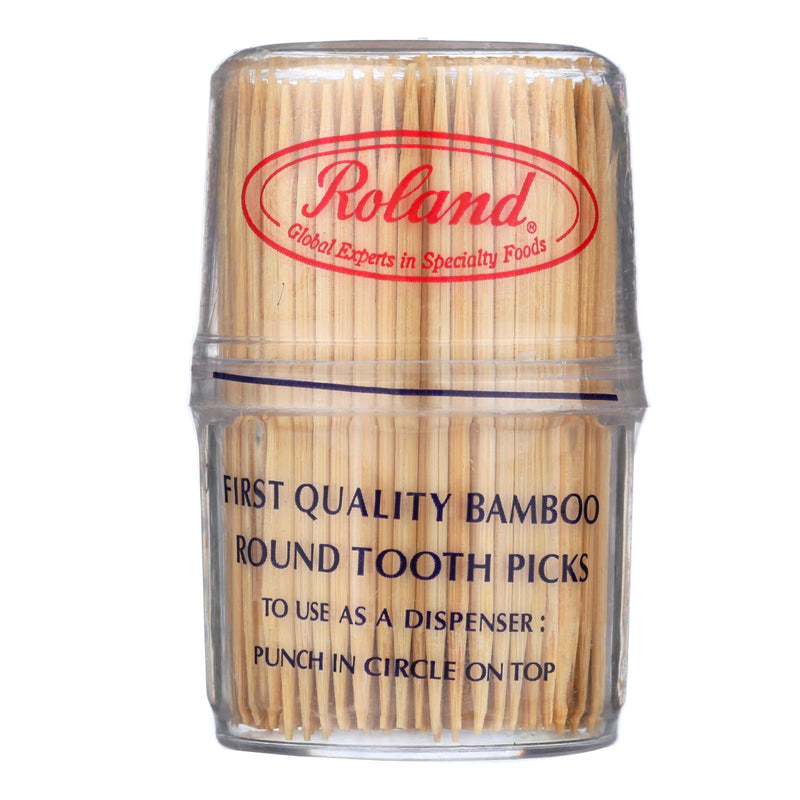 Roland Round Bamboo Toothpicks, 300 Count Case of 12 - Cozy Farm 