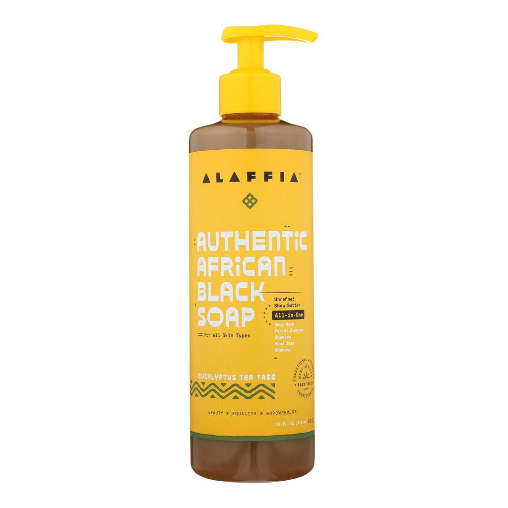 Alaffia African Black Soap with Eucalyptus and Tea Tree - 16 Fl Oz - Cozy Farm 
