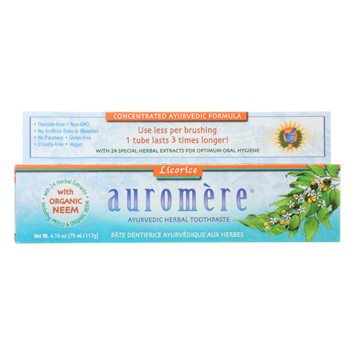 Auromere Licorice Toothpaste (4.16 Oz.) - Cozy Farm 