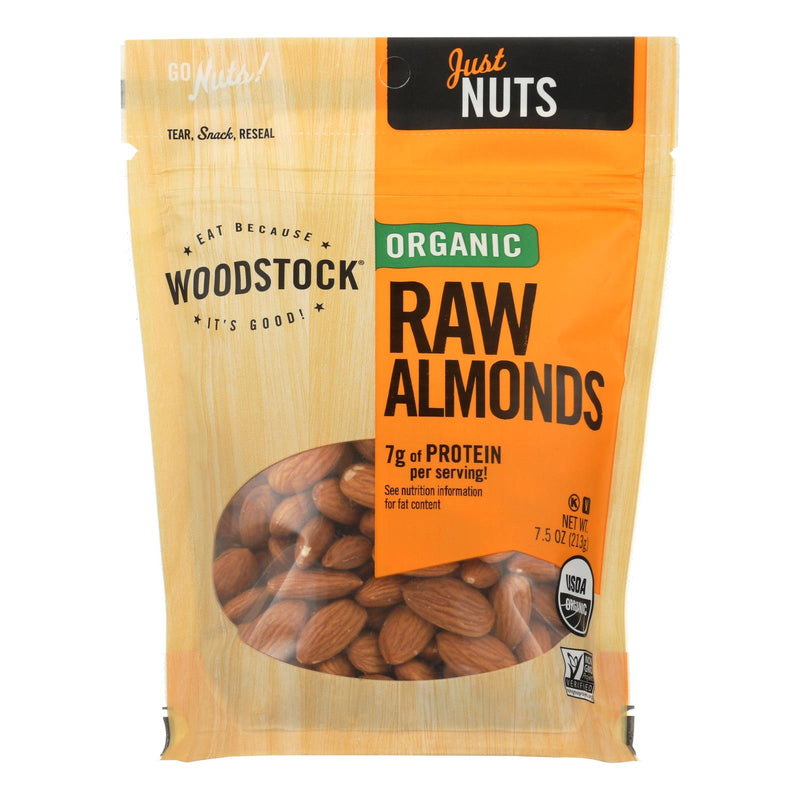 Woodstock Organic Raw Whole Almonds (8 - 7.5 Oz. Packs) - Cozy Farm 