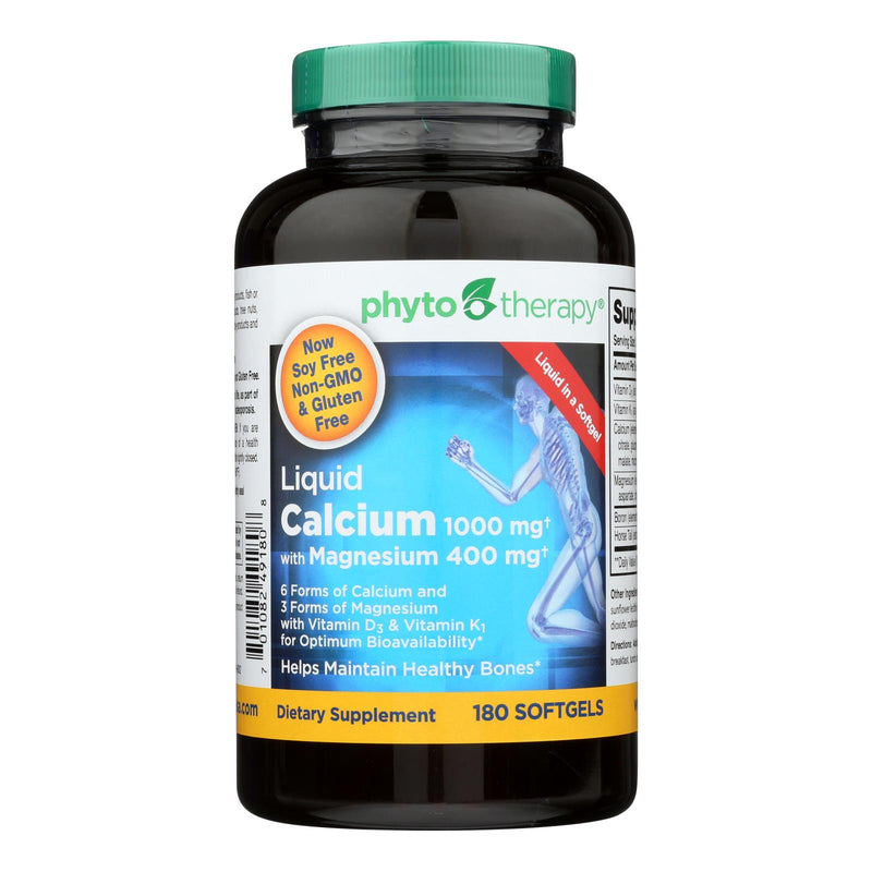 Phyto-Therapy Liquid Calcium with Magnesium (180 Softgels) - 1000mg - Cozy Farm 