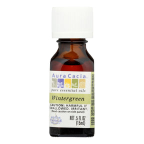 Aura Cacia Pure Wintergreen Essential Oil, 0.5 Fl Oz - Cozy Farm 