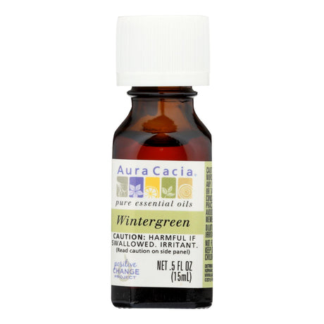 Aura Cacia Pure Wintergreen Essential Oil, 0.5 Fl Oz - Cozy Farm 