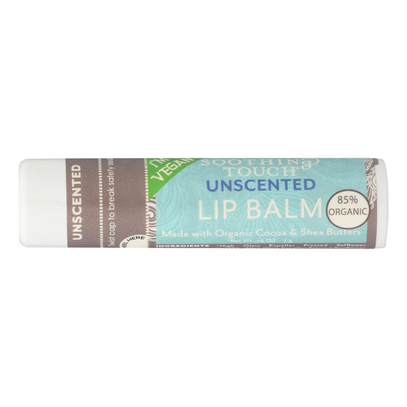 Soothing Touch Vegan Unscented Lip Balm, 2 Pack of .25 Oz - Cozy Farm 