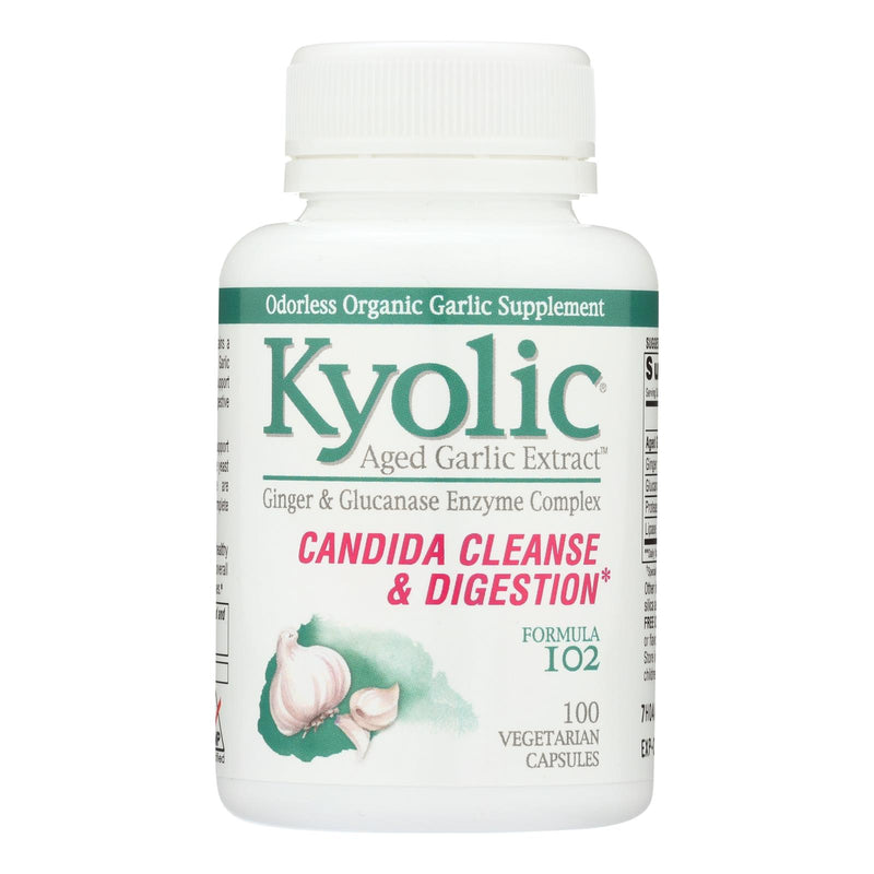 Kyolic Aged Garlic Extract - Candida Cleanse and Digestion Support - 100 Vegetarian Capsules - Cozy Farm 
