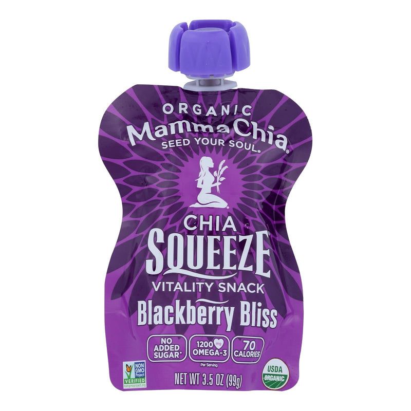 Mamma Chia Squeeze Vitality Snack, Blackberry Bliss - 3.5 Oz. Pack of 16 - Cozy Farm 